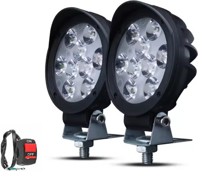 Rhtdm 9 LED Pair Cap Fog Light with On Off Switch High Beam Universal fit Car Fog Lamp Car LED (9 V, 27 W)(Universal For Car, Pack of 2)