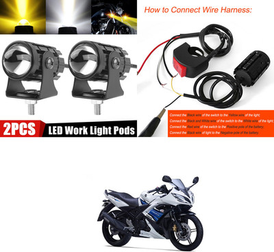 PRTEK LED Fog Light 2PCS_RK176 Headlight Motorbike LED (8 V, 10 W)(Universal For Bike, Pack of 2)