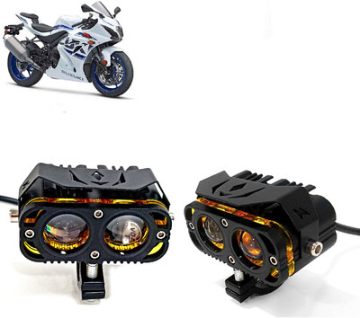 AUTO PEARL 2Lens LED White/Yellow/Red High Beam Led with Flashing for GSX R1000 ABS Fog Lamp Motorbike LED for Suzuki (12 V, 30 W)(GSX R1000, Pack of 2)