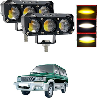 GONAMA Universal 3 Led 60w Fog Light Lamp | White & Yellow 6 Inch LED Light Bar sg45 Car Fancy Lights(Multicolor)