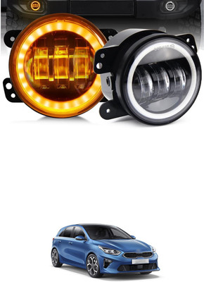 GONAMA Universal 4 inch White Amber Ring DRL Fog Light Round Light LED Fog Lamp sg156 Car Fancy Lights(Multicolor)