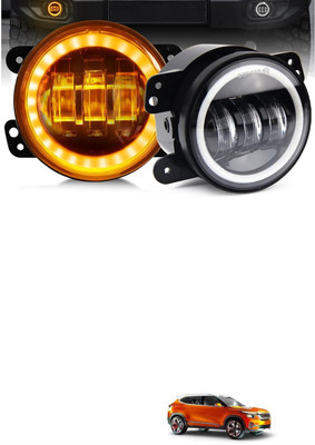 GONAMA Universal 4 inch White Amber Ring DRL Fog Light Round Light LED Fog Lamp sg153 Car Fancy Lights(Multicolor)