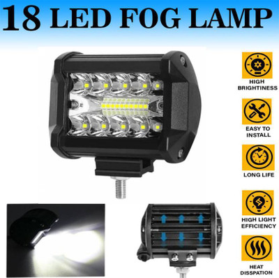 Flipkart SmartBuy New ASD-18 LED Fog Light Off Road Driving Lamp Universal for All Bike and Car Fog Lamp Car, Motorbike LED (12 V, 54 W)(Universal For Bike, Pack of 1)