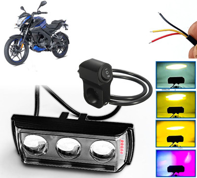 AUTO PEARL 3 Lens Led Red, Blue, White, Yellow colour & Flashing With one Black Switch C90 Fog Lamp Motorbike LED for Bajaj (12 V, 30 W)(Pulsar 160 NS DTS-i, Pack of 1)