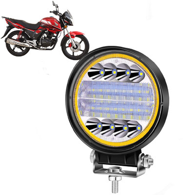 AUTO PEARL 24LED Round 3-Mode Yellow and White light High Beam Led for CBF150 Fog Lamp Motorbike LED for Honda (12 V, 72 W)(CBF150, Pack of 1)
