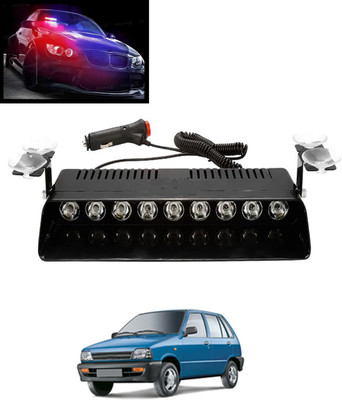 MATIES 12V/9Led Strobe Police Emergency Flasher High Quality Red/Blue Light -02 Interior Light Car LED for Maruti Suzuki (12 V, 55 W)(Universal For Car, Pack of 1)