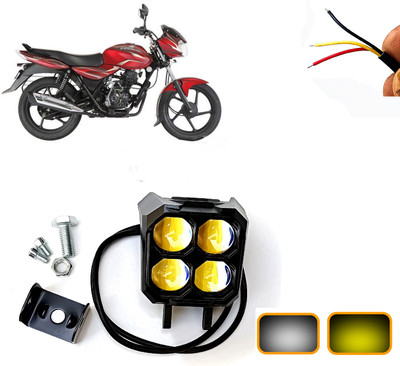 AUTO PEARL 4-Led Spot light Car Off-Road Vehicle Light Auxiliary White-Yellow Lighting A25 Fog Lamp Motorbike LED for Bajaj (12 V, 30 W)(Discover 100 DTS-i, Pack of 1)