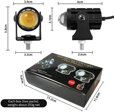 PRTEK LED Fog Light 2PCS_RK192 Headlight Motorbike LED (8 V, 10 W)(Universal For Bike, Pack of 2)