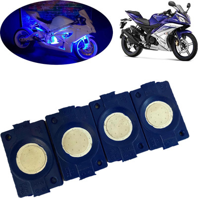 DvineAutoFashionZ PATCH LightBlue_782 Brake Light Motorbike, Car, Truck, Van LED for Yamaha (12 V, 1.5 W)(Universal For Bike, Pack of 4)