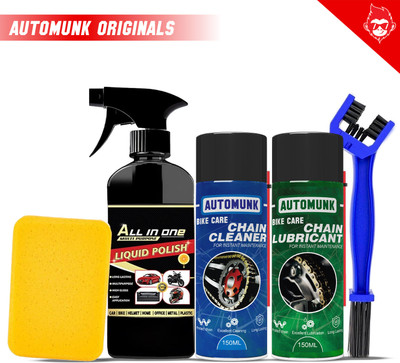 automunk Chain Lubricant Spray I Polish I Chain protection Chain Oil Chain Cleaner & Chain Brush & all in one polish & Chain Brush Chain Oil(550 ml)