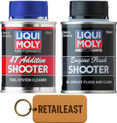 Liqui Moly 4T Additive Shooter (80 ml) | Engine Flush Shooter (80 ml) | Combo Pack | Synthetic Blend Engine Oil(160 ml, Pack of 2)