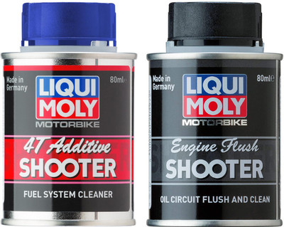 Liqui Moly 4T Additive Shooter (80 ml) | Engine Flush Shooter (80 ml) | Combo Pack | Synthetic Blend Engine Oil(160 ml, Pack of 2)