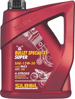 SILBOIL BULLET SPECIAL 4T SUPER 15W-50 ( API: SM) ( JASO: MA-2) High Performance Synthetic Blend Engine Oil(2.5 L, Pack of 1)