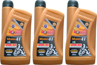 Reddit ADVANCE-4T 20W-40 4T 3X Protection Of All Bikes| API-SM JASO MA2 Full-Synthetic Engine Oil(0.9 L, Pack of 3)