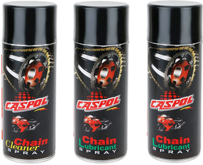 Caspol 2 Chain Lubricant 400ml & Chain Cleaner 400ml 2 Chain Lubricant Spray 800ml & Chain Cleaner Spray 400ml Chain Oil(1200 ml, Pack of 3)