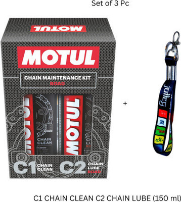 MOTUL C1-C2 KEY CHAIN C1 C2 Combo Clean & Lube Road 300 ML Chain Oil Chain Oil(300 ml, Pack of 3)
