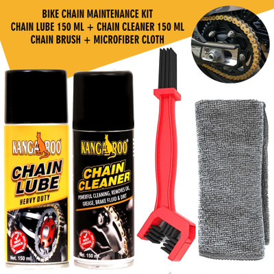 KANGAROO Chain Lube and Chain Cleaner 150 ml Each With Chain Cleaning Brush | Microfiber Cloth | Bike Care and Maintenance Kit Chain Oil(300 ml, Pack of 4)
