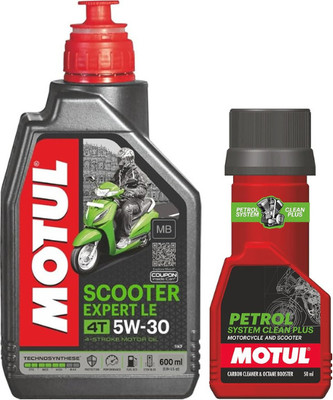 MOTUL Scooter Expert Le 5W30 - 600ml With Petrol System Clean 50ml Combo 5W30 Full-Synthetic Engine Oil(600 ml, Pack of 2)