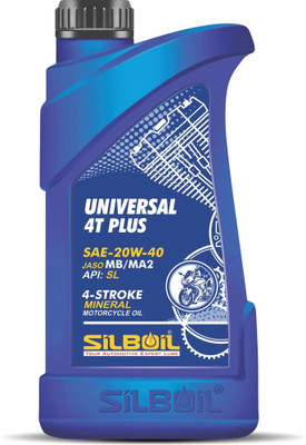 SILBOIL UNIVERSAL 4T-PLUS 20W-40 (API: SL) ( JASO: MB/MA-2) High Performance Mineral Engine Oil(900 ml, Pack of 1)