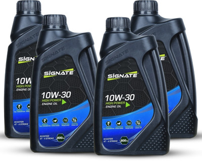 Signate 10W30 4T Scooter Engine Oil | Power Formula of Vehicle Lubricants For Synthetic Blend Engine Oil(800 ml, Pack of 4)