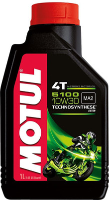 MOTUL 5100 4T Hybrid 10W-30 API SM Technosynthese Semi Synthetic Engine Oil for Bikes (1 L) 5100 10W30 1L Synthetic Blend Engine Oil(1 L)