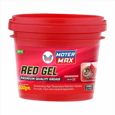 MOTER MAX Premium_Quality 500g NLGI-3 High Temperature Automotive & Industrial Red Gel Grease(500 g, Pack of 1)