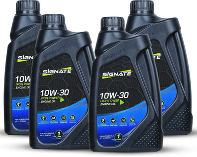 Signate 10w30 Scooter Engine Oil | Power Formula For High Performance Synthetic Blend Engine Oil(4 L, Pack of 4)