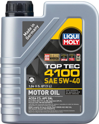 Liqui Moly 2329 5W40 Top Tec 4100 Motor Oil Full-Synthetic Engine Oil(1 L, Pack of 1)