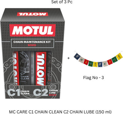 MOTUL C1 C2 Combo & Flag No 3 Chain Clean & Lube Road 300 ML Chain Oil(300 ml, Pack of 3)