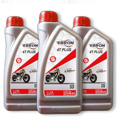 EBRON 4T Plus, 20W-40, For Bike High Performance Engine Oil, 3L High-Mileage Engine Oil(1 L, Pack of 3)