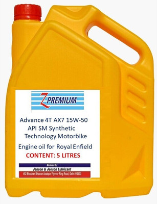 Z Premium oil5ltr97 Advance 4t ax7 15w-50 api sm Synthetic oil Full-Synthetic Engine Oil(5 L, Pack of 1)