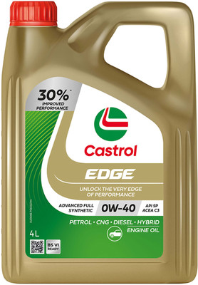 Castrol EDGE 0W-40 Advanced Full Synthetic Engine Oil for Cars | ACEA C3 | Full-Synthetic Engine Oil(4 L, Pack of 1)