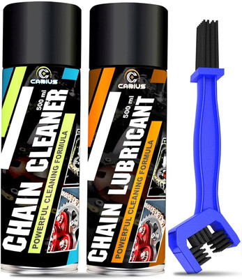 CABIUS Chain Lube and Chain Cleaner Spray 500 ML ( Each ) With Chain Cleaner Brush premium bike chain cleaner and bike chain lube Chain Oil(1000 ml, Pack of 3)