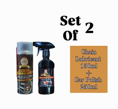 RUSTAR Combo of Chain Lubricant 150ml+ Liquid Car Polish 250ml |Cleans| Shines & Protects Chain| Chain Oil(400 ml, Pack of 2)