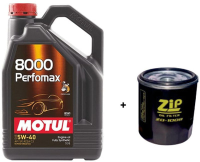 MOTUL 8000 Perfomax 5W-40 & Oil Filter Combo for Maruti CELERIO (DIESEL) - Full-Synthetic Engine Oil(3.5 L, Pack of 2)