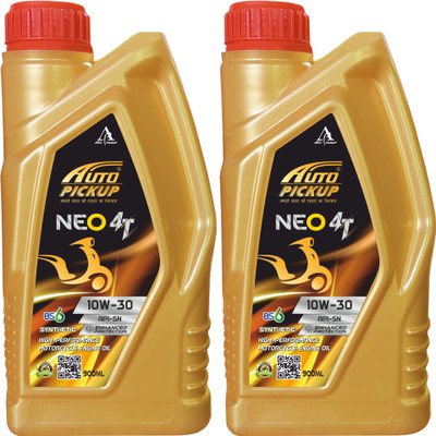 AUTO PICKUP Premium 900ml Combo Pack Of 2 Neo 4 Stroke 10W30 API-SN High Performance Engine Oil(900 ml, Pack of 2)