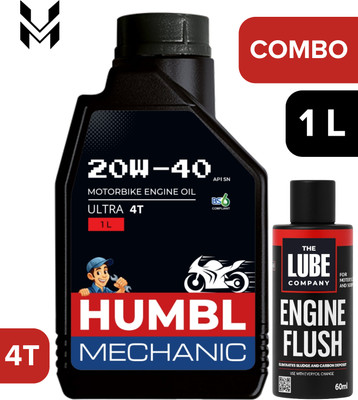 Bikers' Choice : Combo Pack : 20w-40 API SN Engine Oil 1 Ltr plus Engine Flush ( shampoo) 60 ml High Performance Engine Oil(1000 ml, Pack of 1)