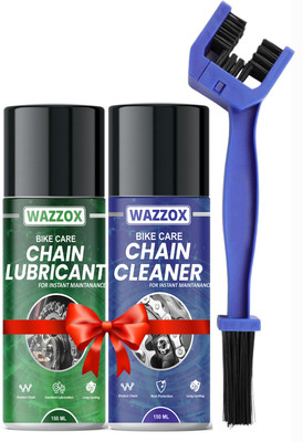WAZZOX Bike Chain Lubricant and Chain Cleaner Spray With Cleaning Brush For Motorcycle and Bicycle Rust & Corrosion protection Prevent Chain Breakage Chain Oil(300 ml, Pack of 3)