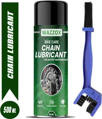 WAZZOX Bike Chain Lubricant Spray With Brush Cleaner For All Chain Type | Lubrication Rust protection Prevent Chain Breakage Chain Oil(500 ml, Pack of 1)