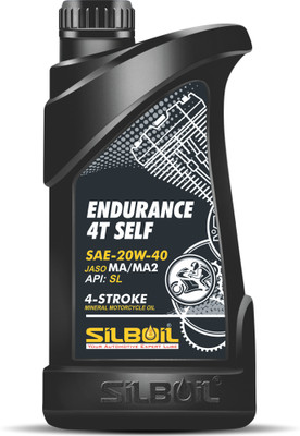 SILBOIL ENDURANCE 4T - SELF 20W-40 ( API: SL) ( JASO: MA/MA-2) High Performance Premium Mineral Engine Oil(1 L, Pack of 1)