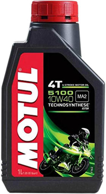 MOTUL 5100 4T Technosynthese 10W-40 API SL/SJ/SH/SG for Bikes - - Synthetic Blend Engine Oil(1 L, Pack of 1)