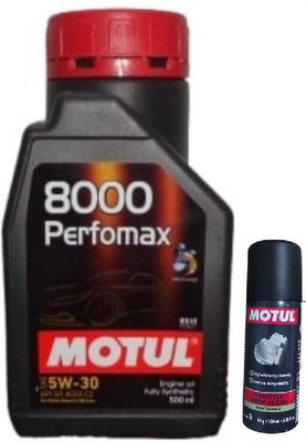 MOTUL 8000 Perfomax 5W30 With Throttle body clean 100ml Combo 5w30 Full-Synthetic Engine Oil(500 ml, Pack of 2)
