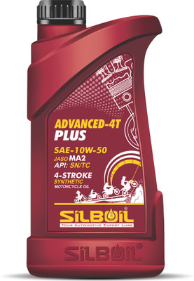 SILBOIL ADVANCED 4T -PLUS 10W-50 ( API: SN/TC) ( JASO: MA-2) High Performance Full-Synthetic Engine Oil(1 L, Pack of 1)