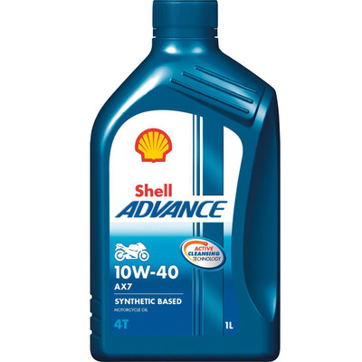 Shell Advance AX7 10W-40 API SM Synthetic Blend Engine Oil(1 L, Pack of 1)