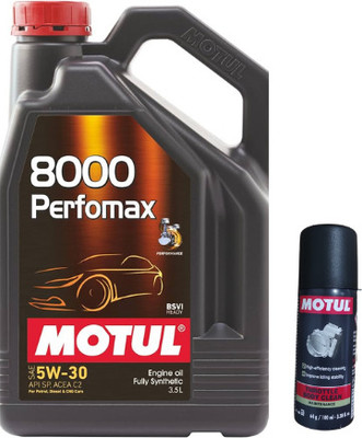 MOTUL 8000 Perfomax 5W30 With Throttle body clean 100ml Combo 5w30 Full-Synthetic Engine Oil(3.5 L)