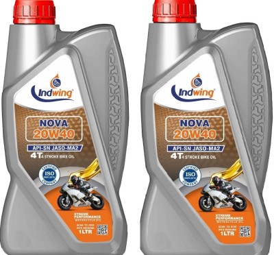 indwing BIKE OIL NOVA 20W40 OIL Synthetic Blend Engine Oil(2000 ml, Pack of 2)