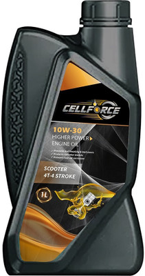 CELLFORCE 10W30 4T Scooter & Motorcycle Engine Oil | Synthetic Blend for Smooth Performance | High-Mileage Engine Oil(1 L, Pack of 1)