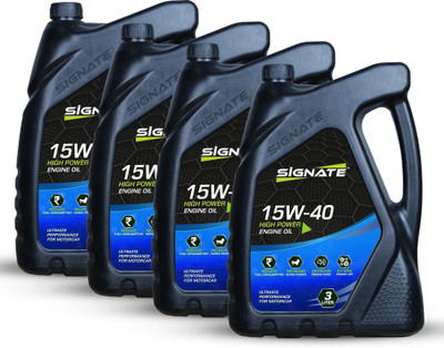 Signate 15w40 Car Extra Premium Platinum 4 Wheeler Passenger Car High Performance Engine Oil(3 L, Pack of 4)