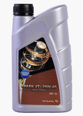 George Oakes Spark+ 4T 20W-40 Engine Oil for Bikes | Premium Engine Protection & High-Performance Advanced Lubricant for bikes | API SL | 4T Synthetic Blend Engine Oil(1 L, Pack of 1)