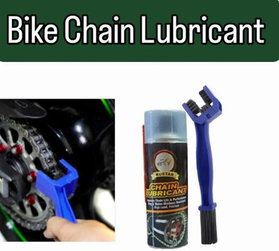 RUSTAR PREMIUM Chain Lubricant 500ml with Chain Cleaning Brush |Lubrication |Rust & Corrosion Protection |Prevent Chain Breakage| Chain Oil(500 ml, Pack of 2)